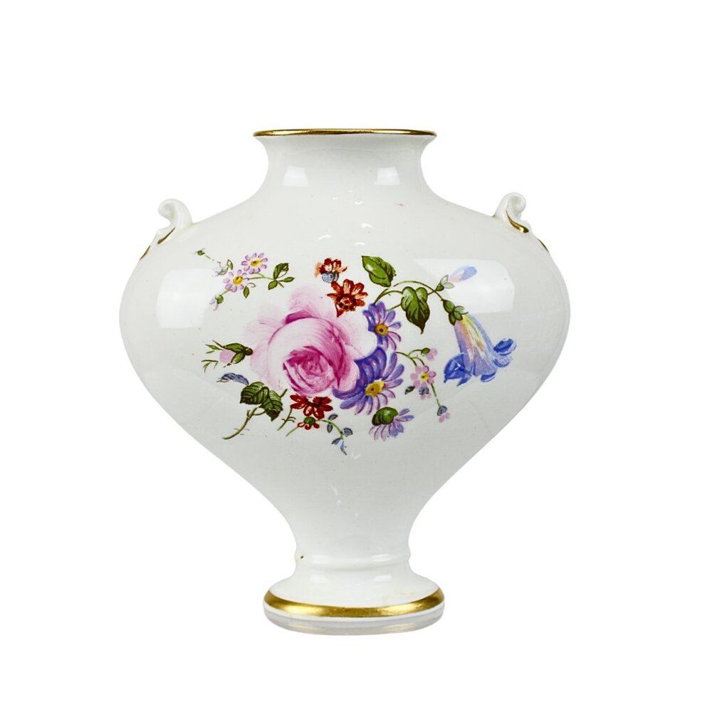 Vase  Royal Crown Derby Posies Oval White *Rare Find*